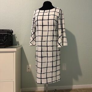 🖤 Liz Claiborne Windowpane Sheath Dress (Size 14)